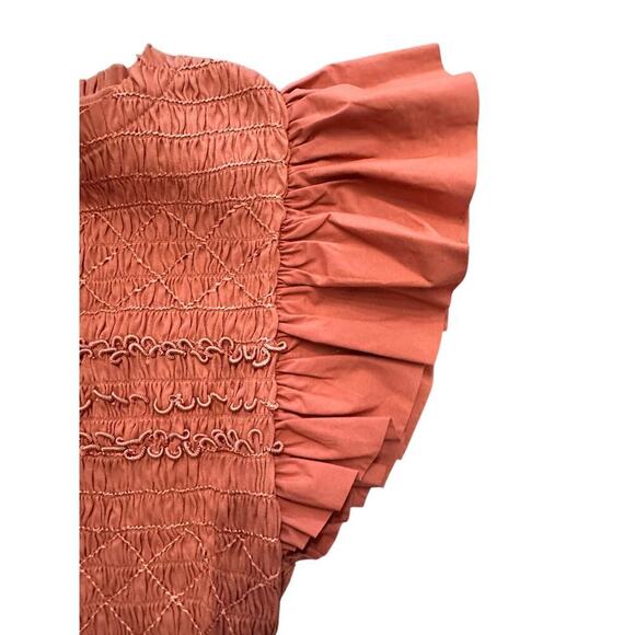 Ulla Johnson Madeline Smocked Midi Dress Size 2 NWOT Clay - Picture 6 of 9